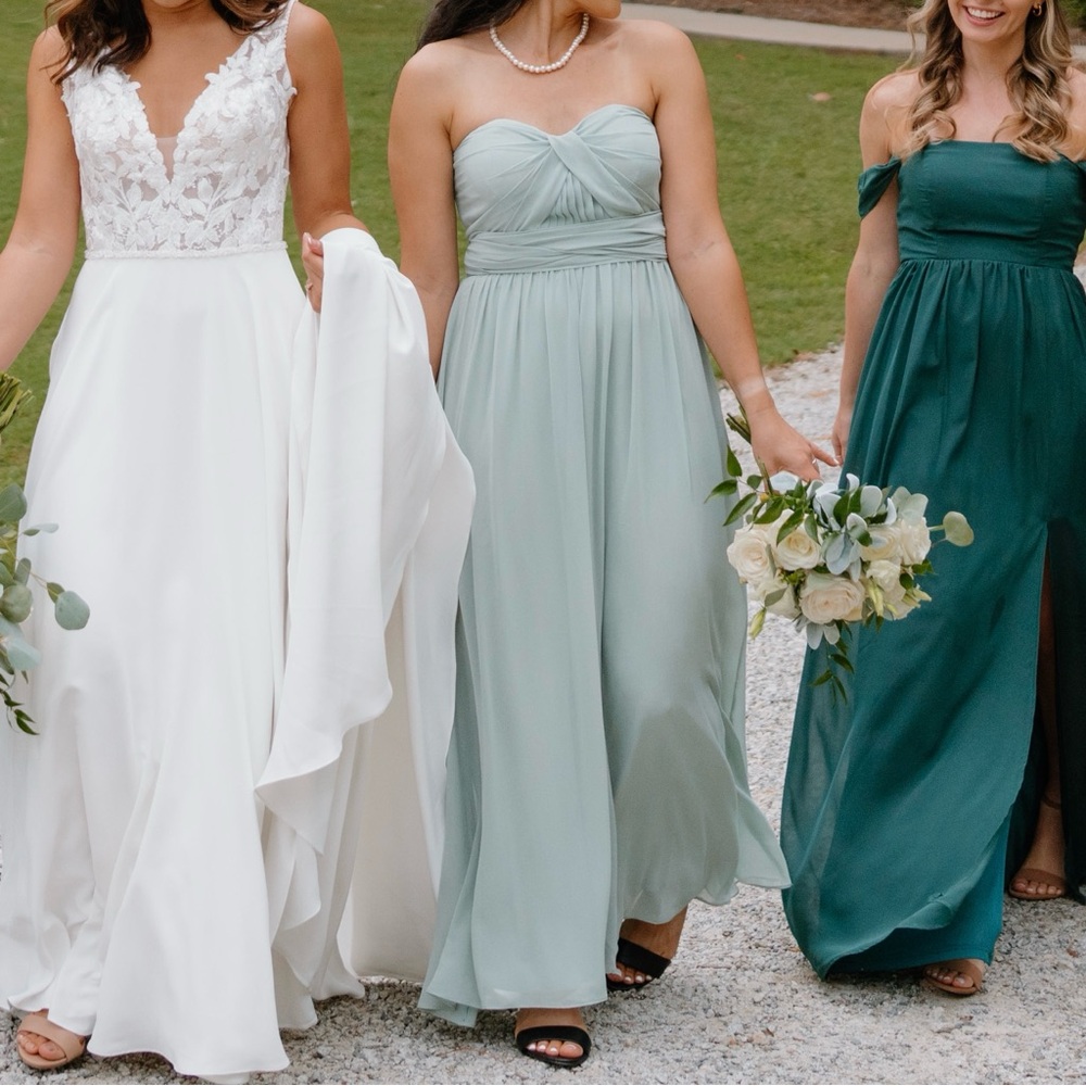 Birdy Grey Sage Green Chiffon Grace Convertible Dress